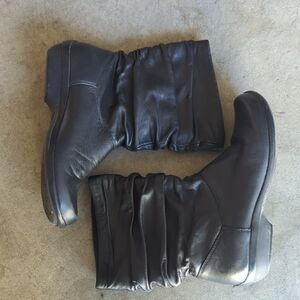 Dansko Black Leather Slouch Boots